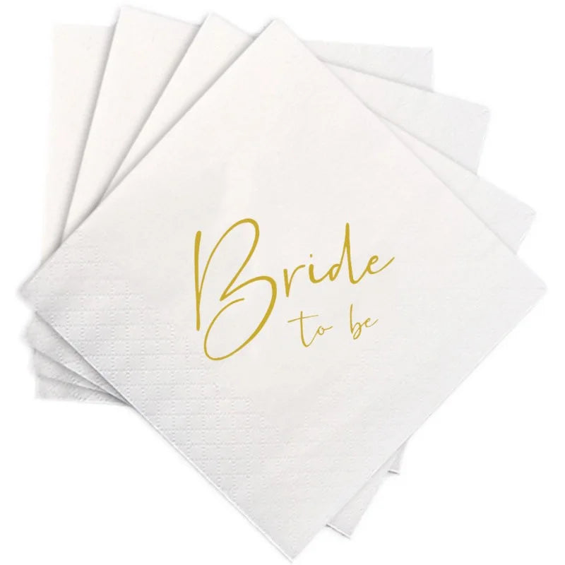 50PCS Servilleta para la Novia Decoración de Ambiente de Mesa para Cena de Boda Decoración para Fiesta de Compromiso Servilleta de Boda