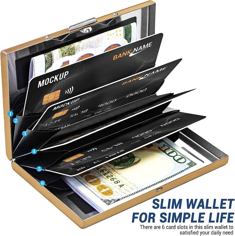 RFID Blocking Credit Card Holder | Slim Metal Wallet