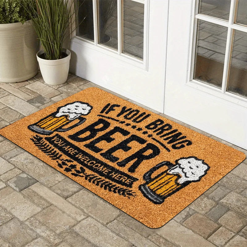 VIKAMA Tapis de Bienvenue pour Amateurs de Bière, Tapis de Sol Doux, Confortable et Agréable au Toucher pour Salon, Chambre, Entrée, Décoration d'Intérieur
