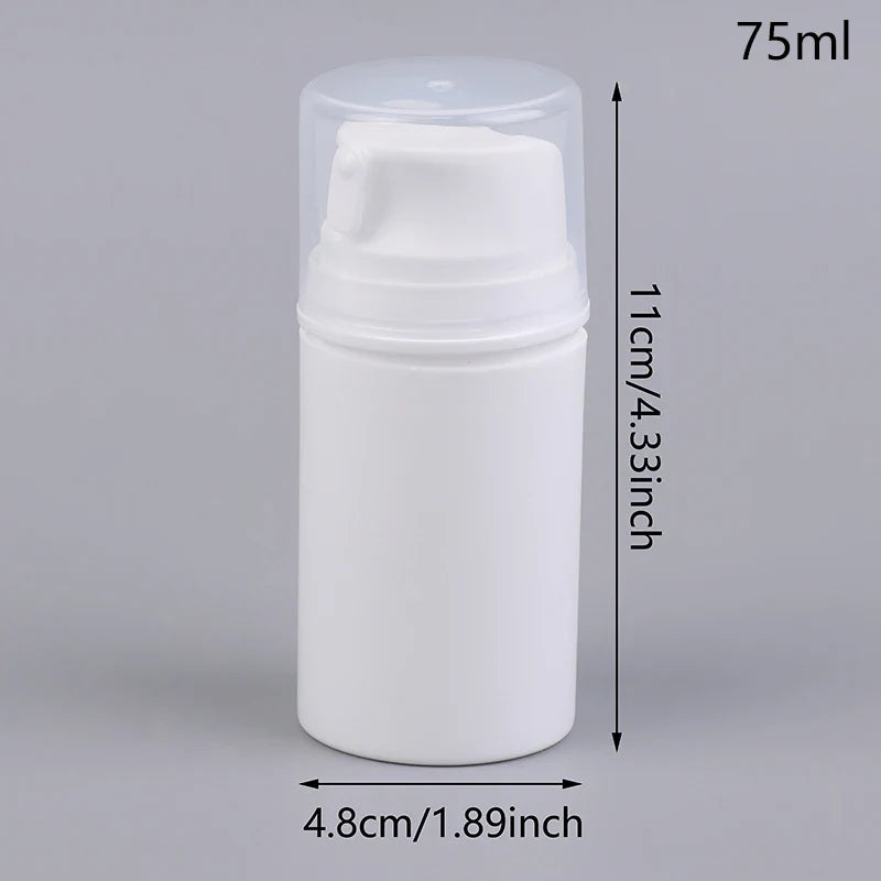 Airless Cosmetic Travel Size Vacuum Pump Bottles | Refillable Emulsion Dispenser Set