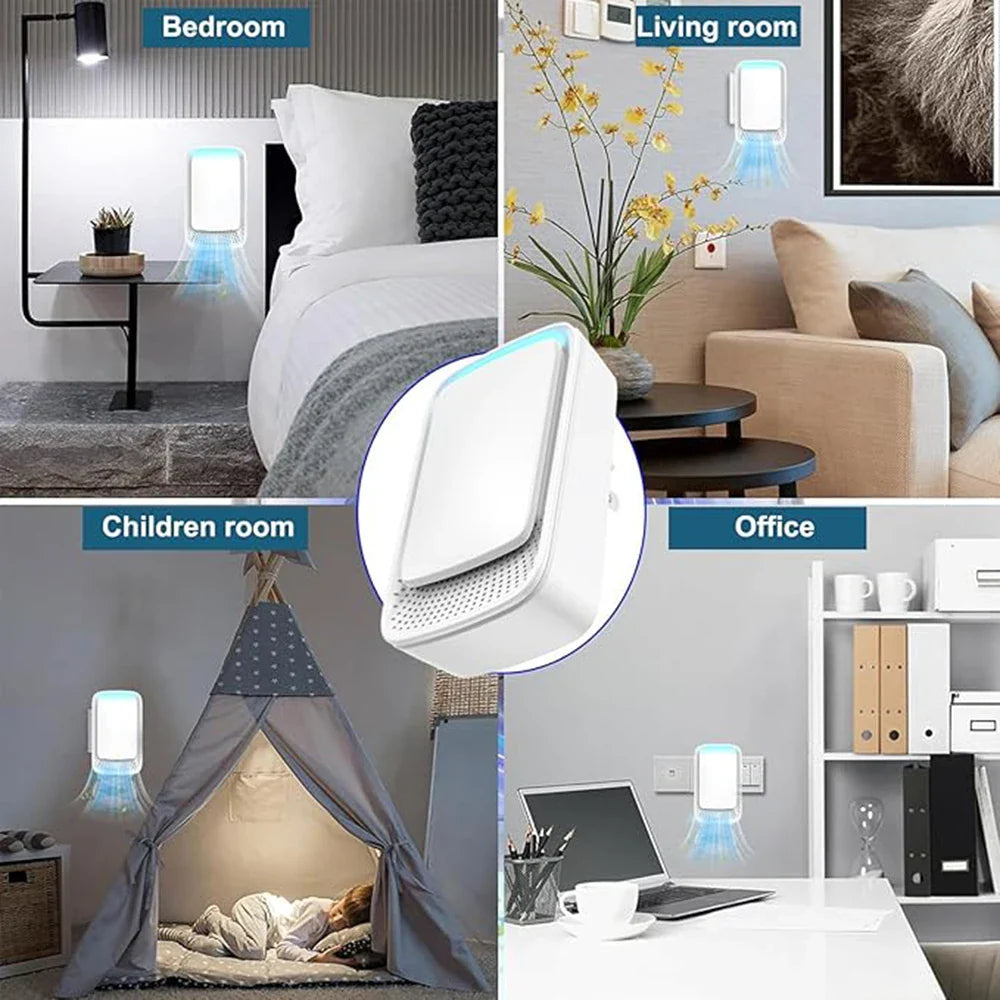 Purificateur d'air portable mini ioniseur négatif pour la maison le bureau les animaux la fumée les odeurs