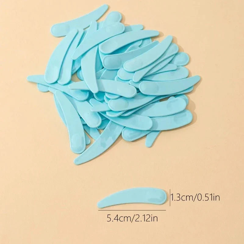 Plastic Face Cream Spoon Set | 50-Pack Crescent Spoons for Skincare