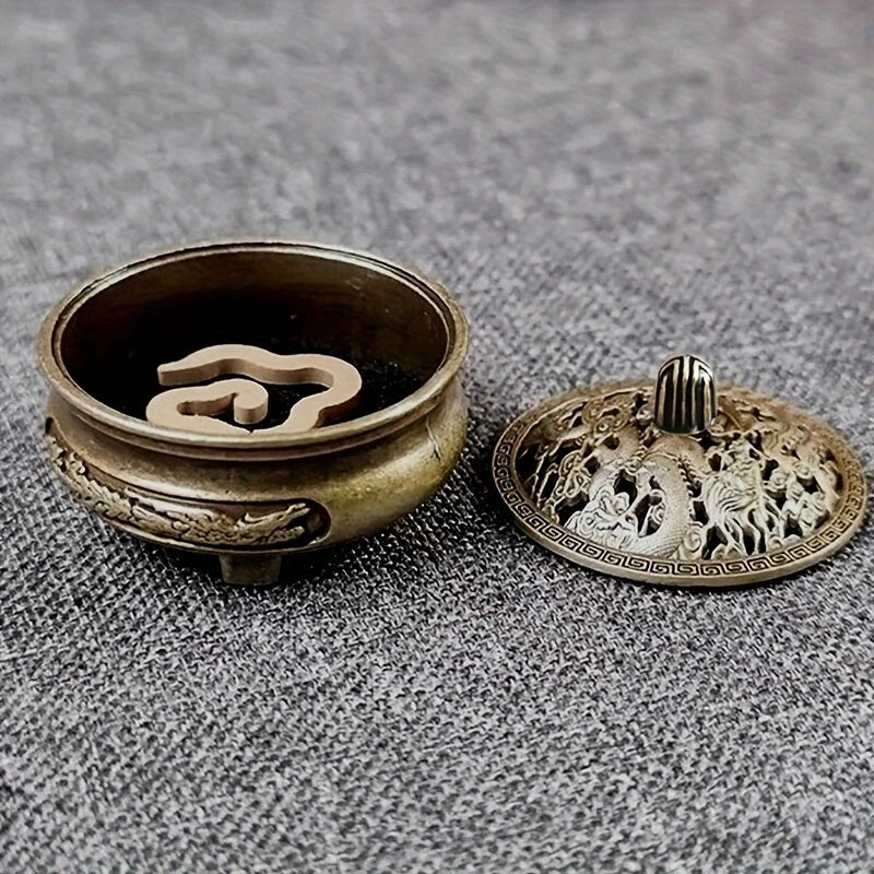 Mini alliage antique à trois pieds Réchaud d'aromathérapie | Brûleur d'encens DIY Décor de cérémonie du thé