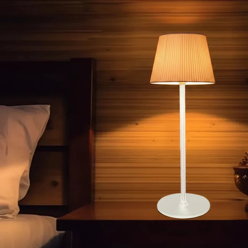 LumiGrid | Modern Stripe LED Table Lamp with Touch Dimming | Metal USB Desk Light for Decor