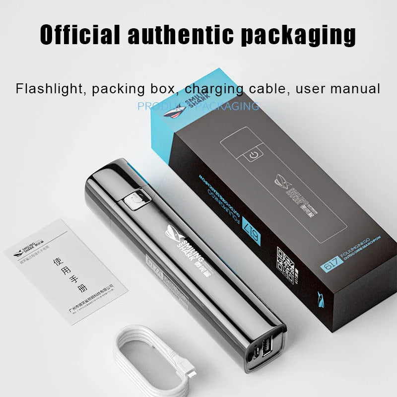 USB Rechargeable Mini LED Flashlight 2 in 1 Power Bank | 450 Lumen Super Bright Torch