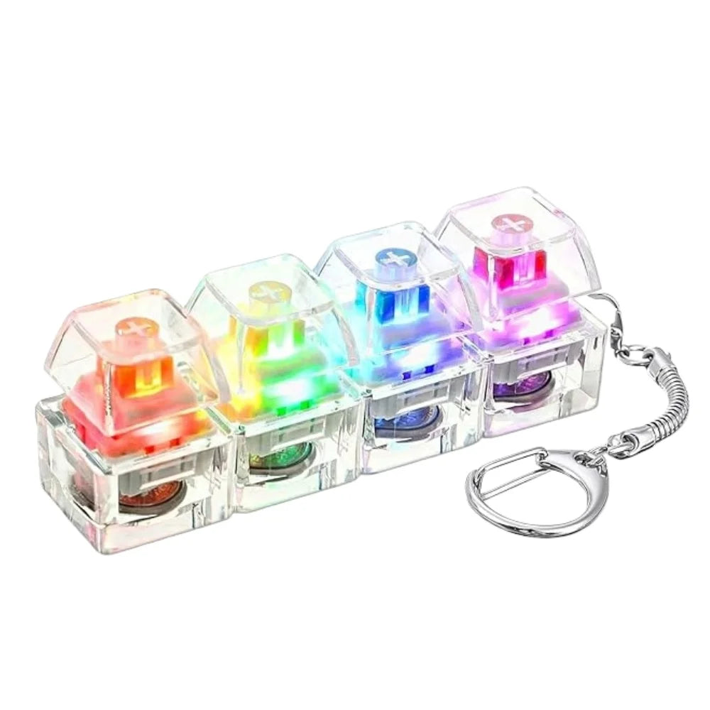LED Click Keychain | Stress Relief Light Up Keyboard Toy for Anxiety