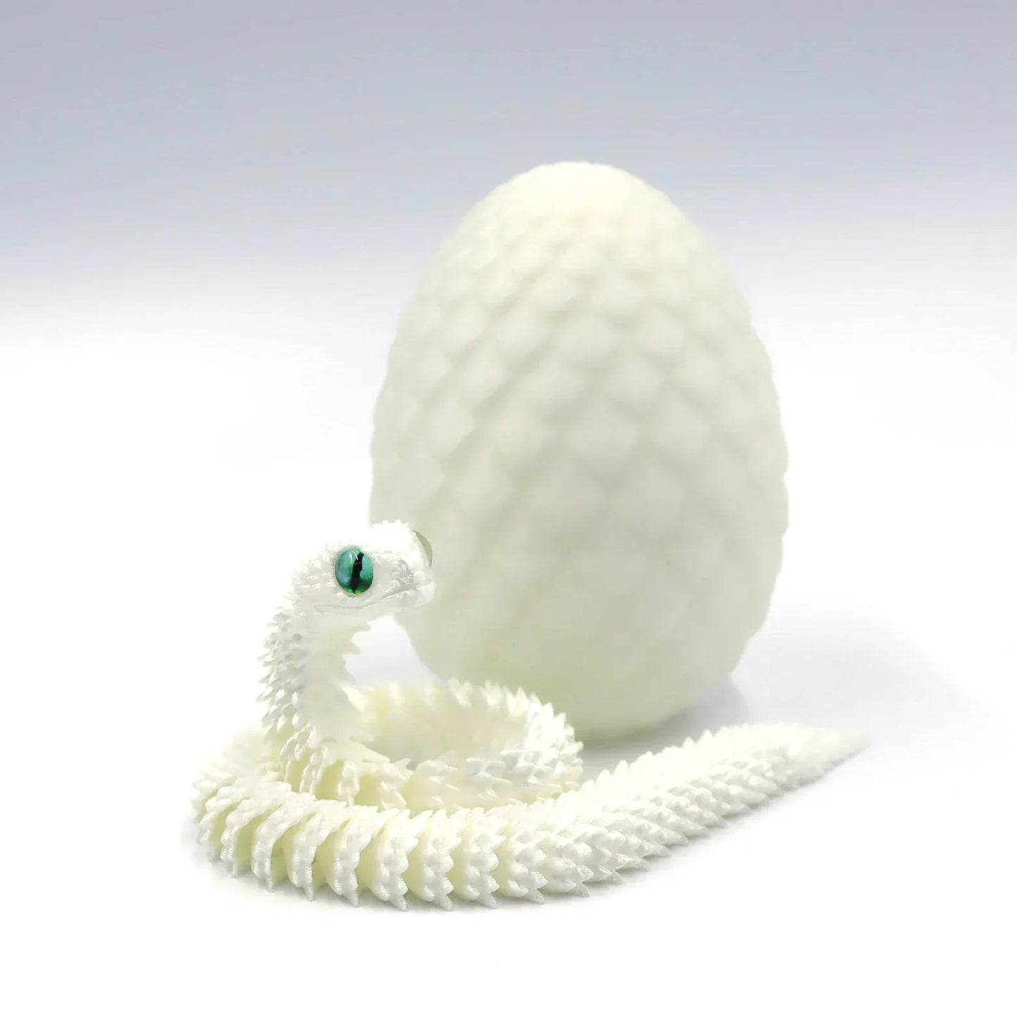 Articulated 3D Printed Snake with Egg | Desktop Decor Fidget Toy