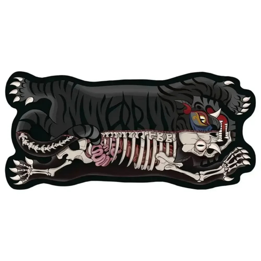 Tapis de zone en forme de tigre VIKAMA - Antidérapant, facile à nettoyer, décoration intérieure, tapis de sol pour cuisine et salle de bain, paillasson d'entrée