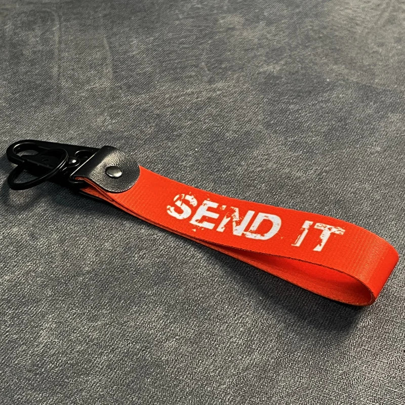 Nylon Key Strap Embroidery Lanyard | JDM Racing Car Keychain