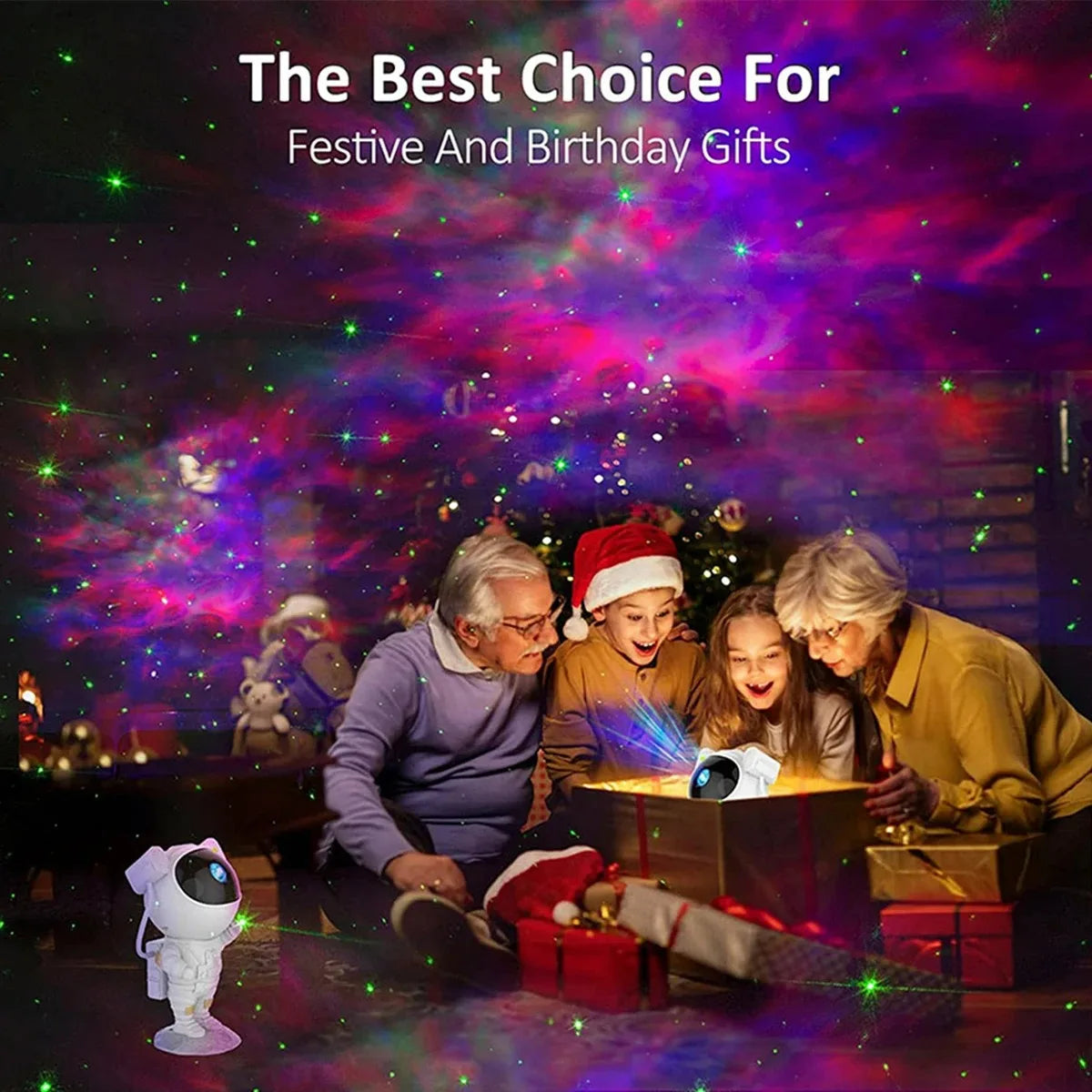 Proyector de Estrellas Galaxia Luz Nocturna Astronauta Nebulosa Estrellada Lámpara LED de Techo Regalo para Niños y Adultos para Dormitorio, Cumpleaños, Navidad