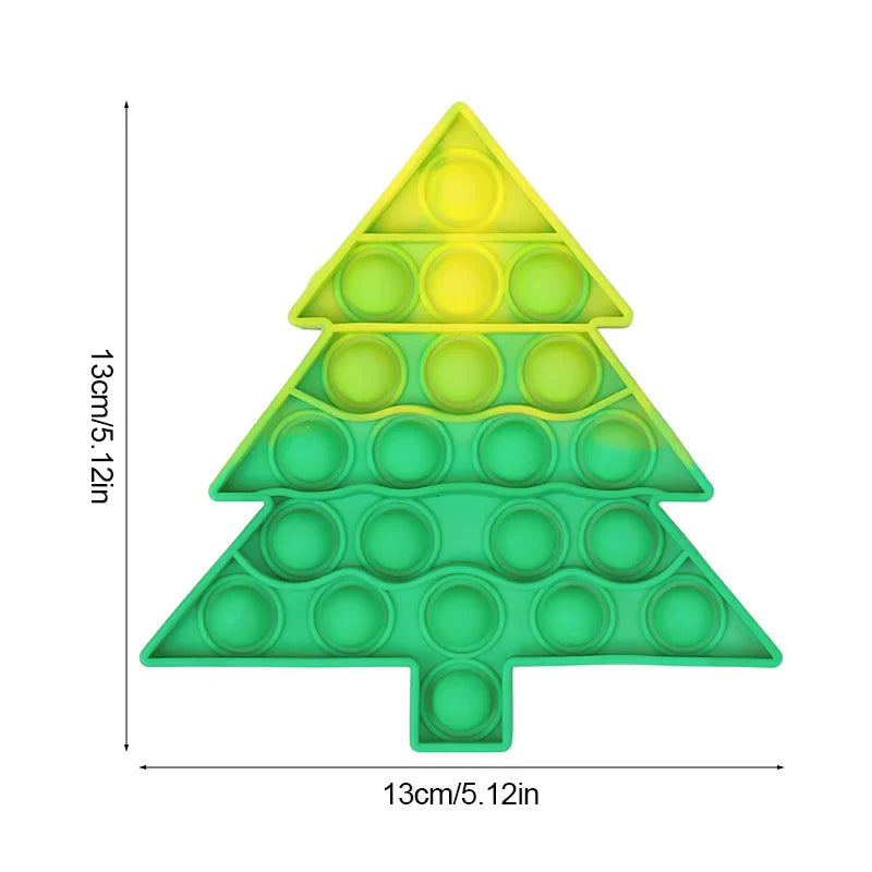 Christmas Pop Fidget Toy Santa Claus Xmas Tree | Silicone Stress Relief Party Gift