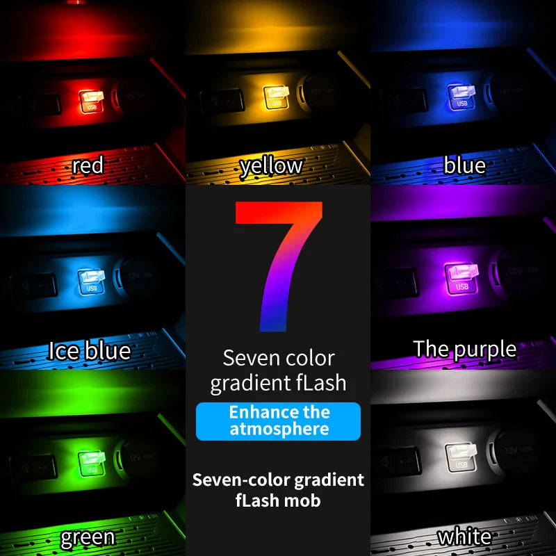 Car USB Atmosphere Light | LED Touch Control Interior Decoration Lamp