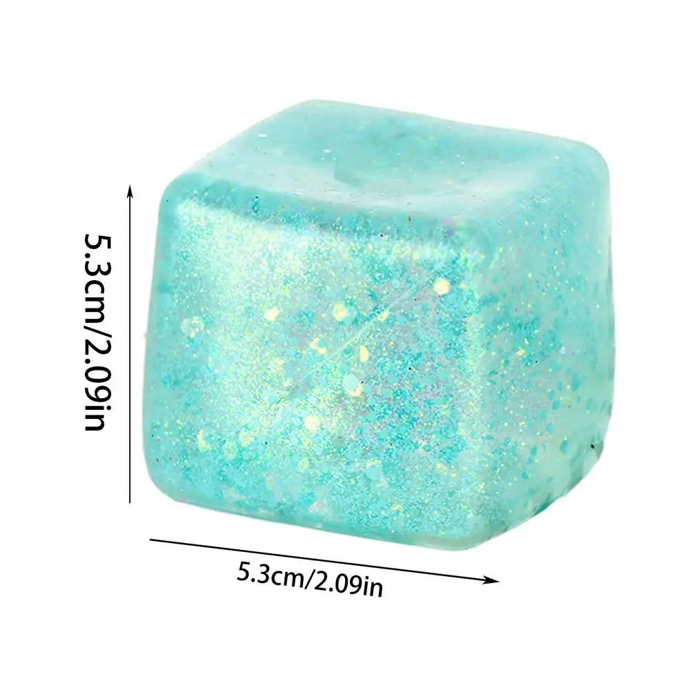 Maltose Cube Stress Squeeze Toy | Slow Rebound Polar Light Colorful TPR Block