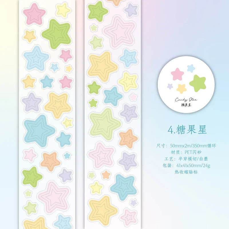 Star Cloud Masking Tape 5x200cm | Decorative Scrapbooking Tape Roll