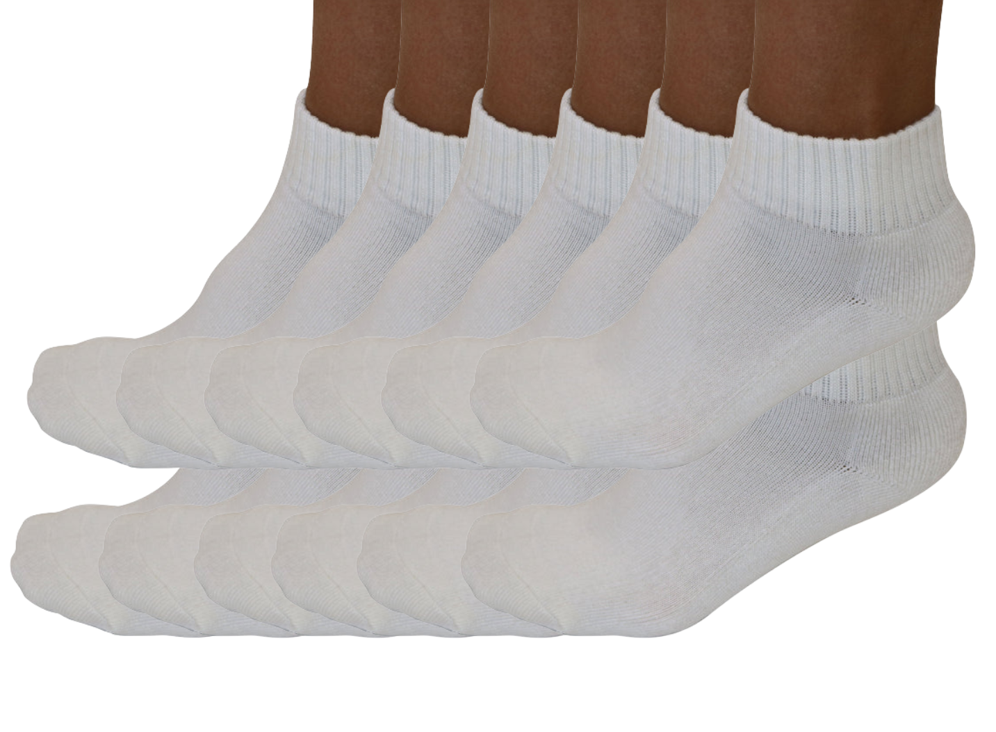 Chaussettes quart de cheville unisexe en bambou de viscose couleur naturelle – paquet de 12