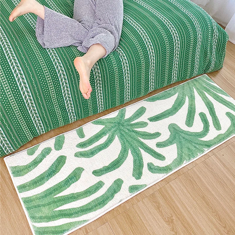 VIKAMA Tapis long en cachemire style Ins, couverture de lit de chambre rafraîchissante et confortable, couverture de baie vitrée, tapis de vestiaire, décoration intérieure