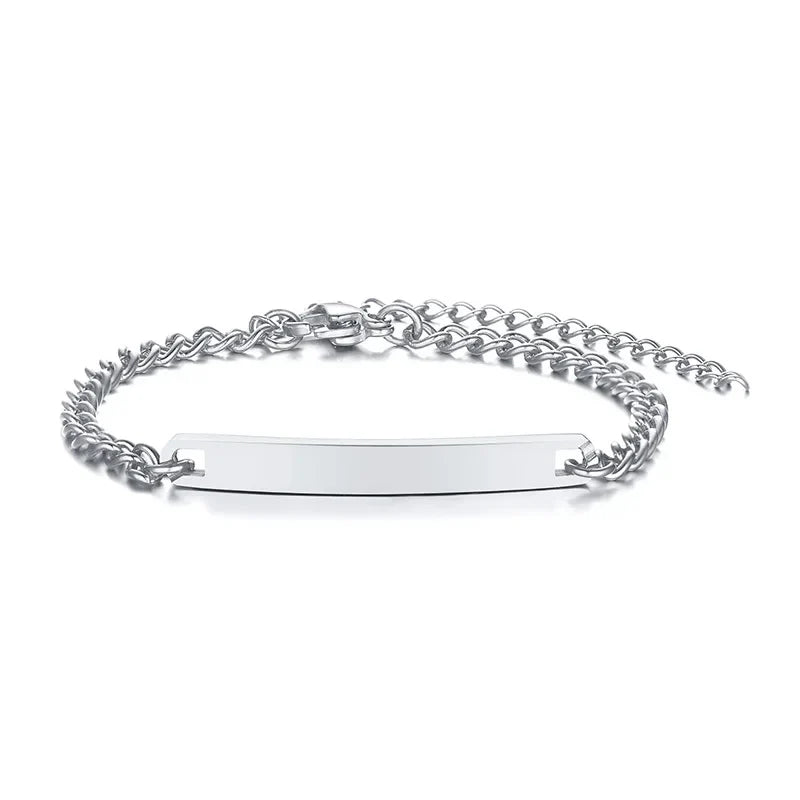 Kids Adjustable ID Bracelet | Custom Name Anti-Lost Stainless Steel Jewelry for Children