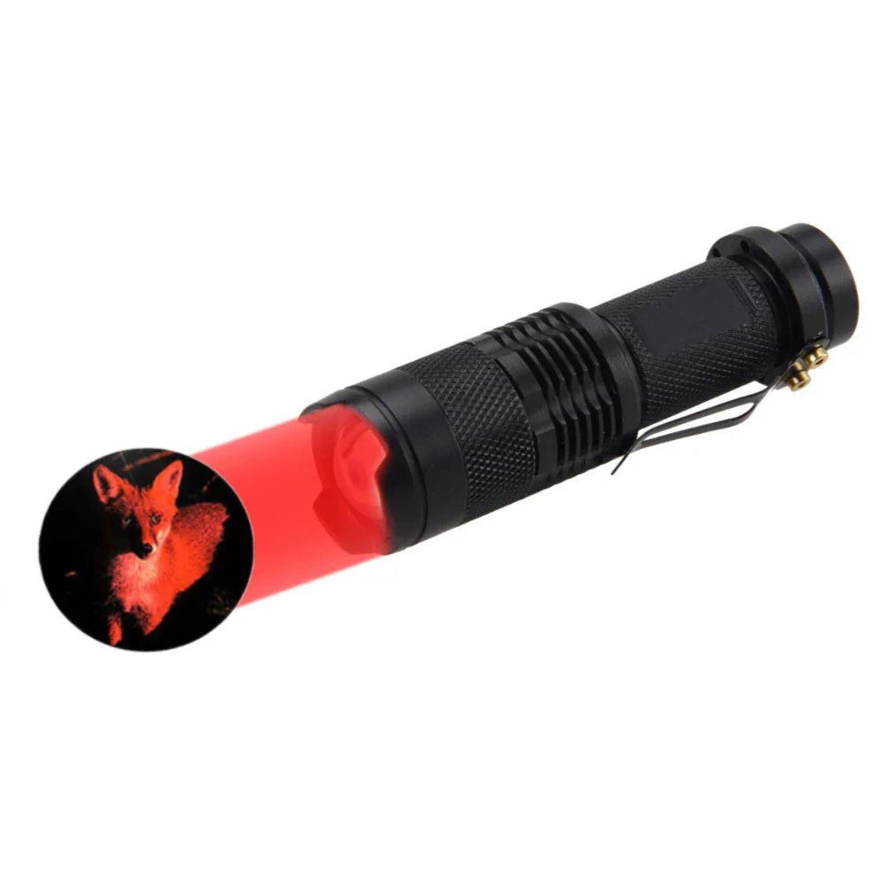 Mini LED Flashlight with 670nm Red/Blue/Green Light | Tactical Pocket Flashlight