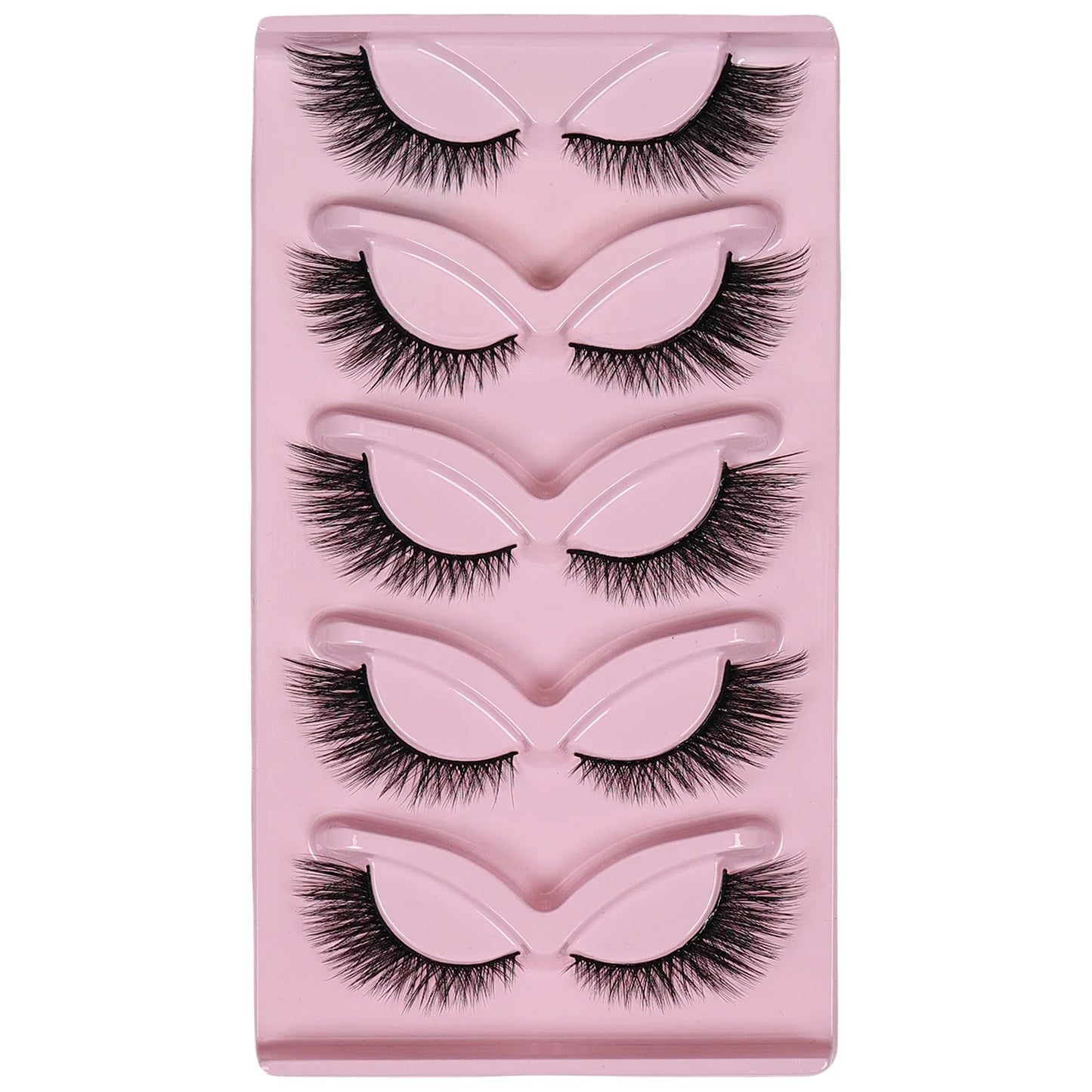 5 Pairs Cat Eye Lashes Wispy Fake Lashes | Fluffy Winged False Eyelashes