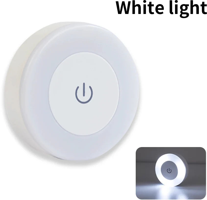 Round Led Wall Lamp | Rechargeable Night Light with Touch Switch, Dimmable, Magnetic Book Light for Bedroom, Cabinet, Closet