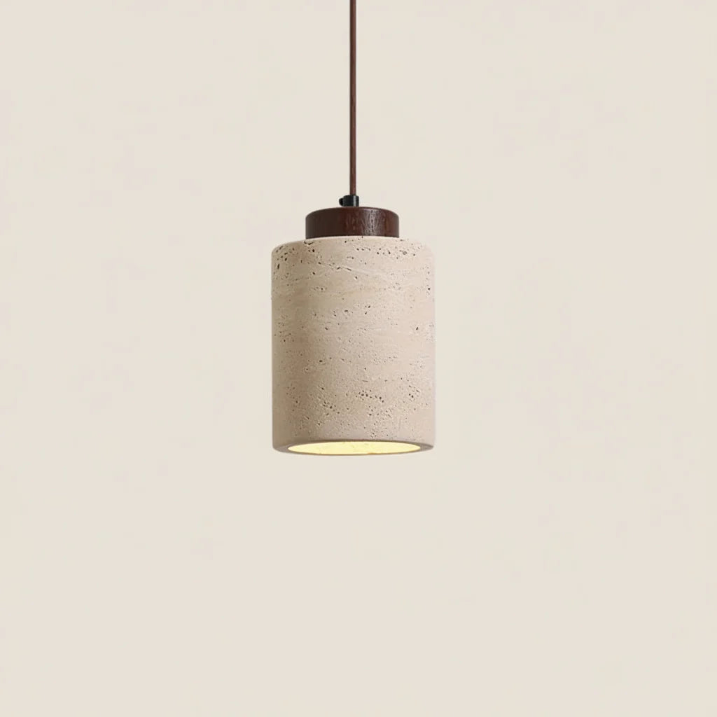 Japanese Wabi Sabi Stone Pendant Light – Modern Bedside Hanging Lamp for Bedroom