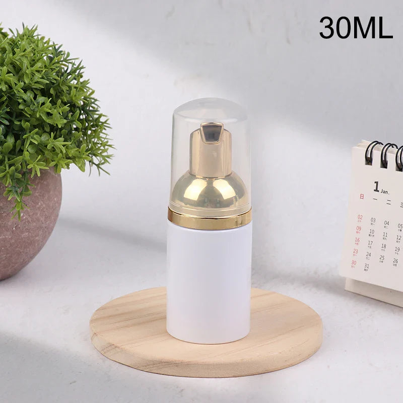 30/50/60ml White Gold Foamer Pump Bottle | Refillable Empty Foaming Soap Dispenser
