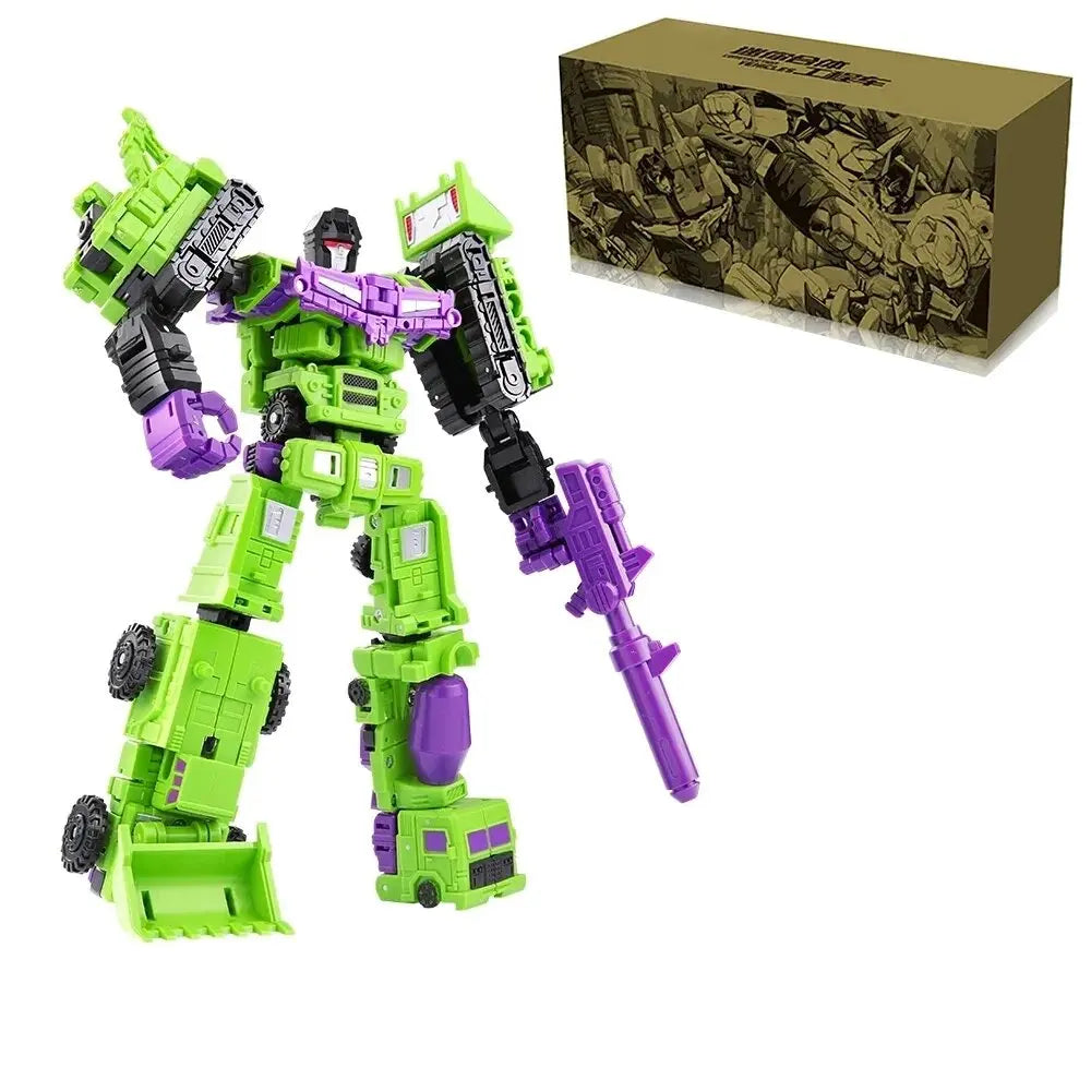 6-in-1 Transforming Robot Action Figure 22cm Convertible Toy for Kids