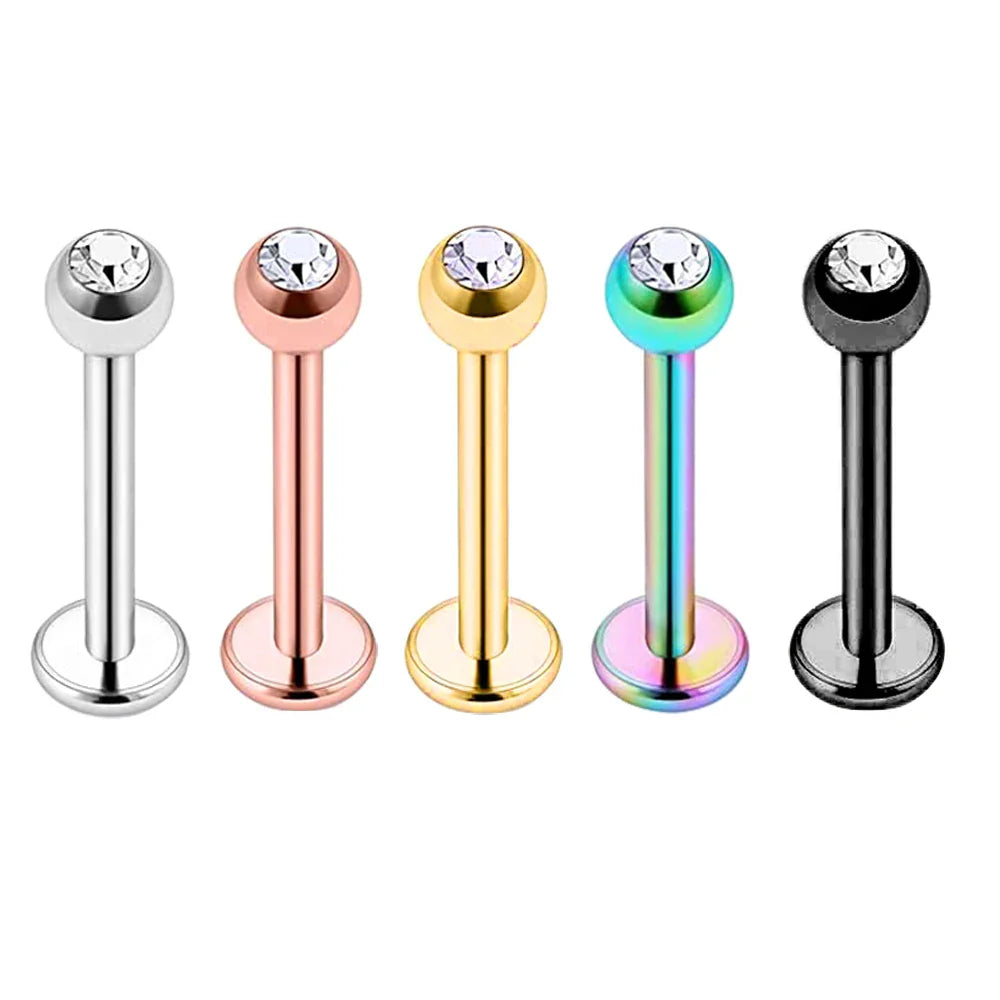 5pcs Mixed Heart Tragus Stud Earring Set | Cartilage Helix Lip Piercing Jewelry