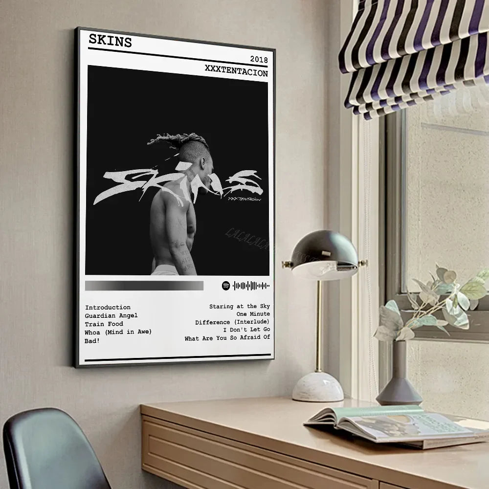 XXX-Tentacion Rock Rapper Música Álbumes Póster HD Pósters Decoración Hogar Habitación Bar Cafetería Arte Pintura Mural Cuadro