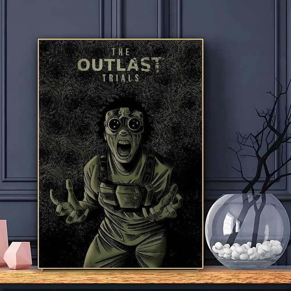 JUEGO The Outlast T-Trials Póster HD Arte Adhesivo de Pared Impermeable Decoración para el Hogar Sala de Estar Bar
