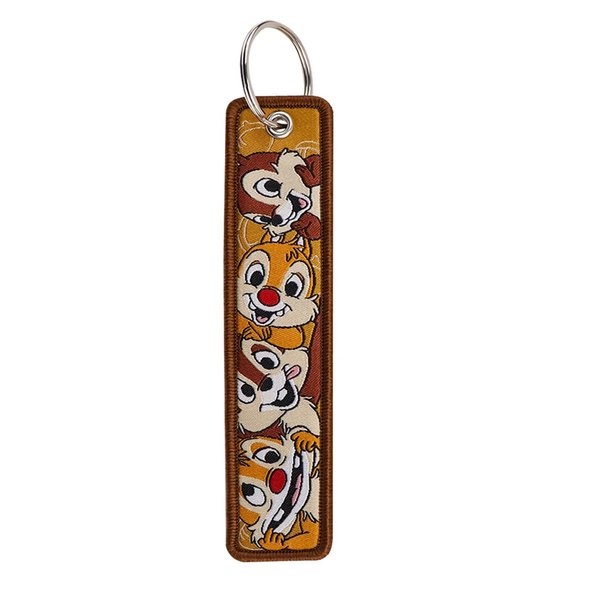 Cartoon Squirrel Embroidery Key Tag | Cute Keychain for Car and Bag