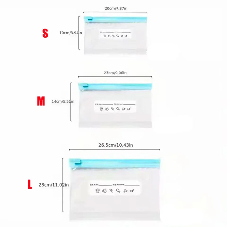 10/20pcs Thickened Sliding Lock Bags for Refrigerator Storage | Food Grade Freezer Bags