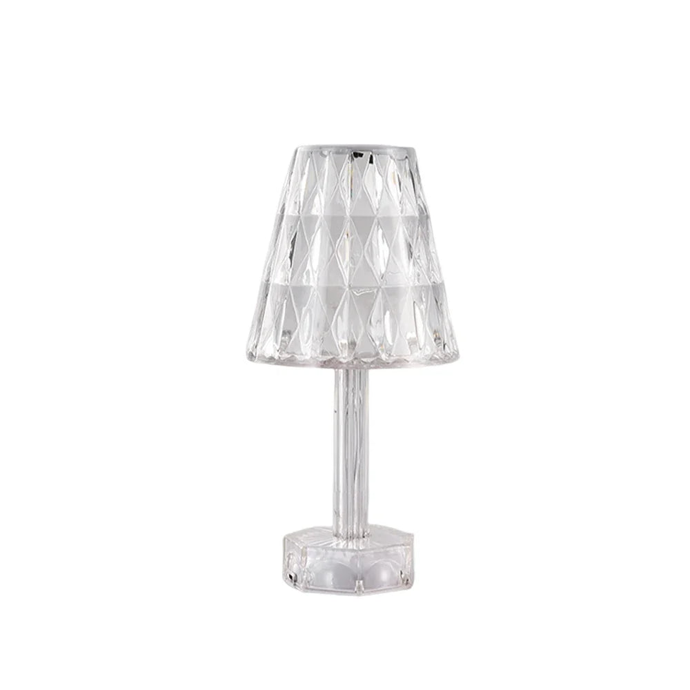 Diamond Crystal Projection Night Light USB Touch Control Bedside Desk Lamp Decor