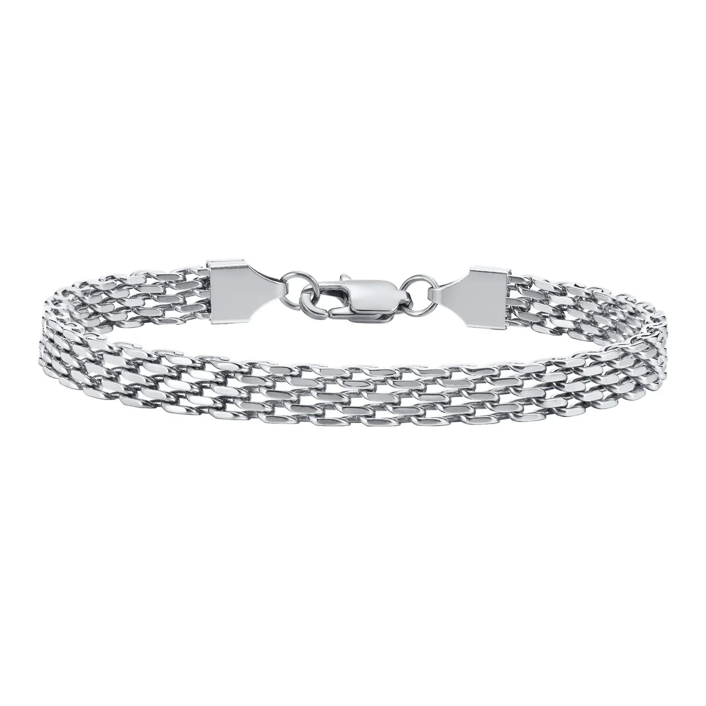 Stainless Steel Mesh Link Chain Bracelet | Unisex Italian Chain Jewelry Gift