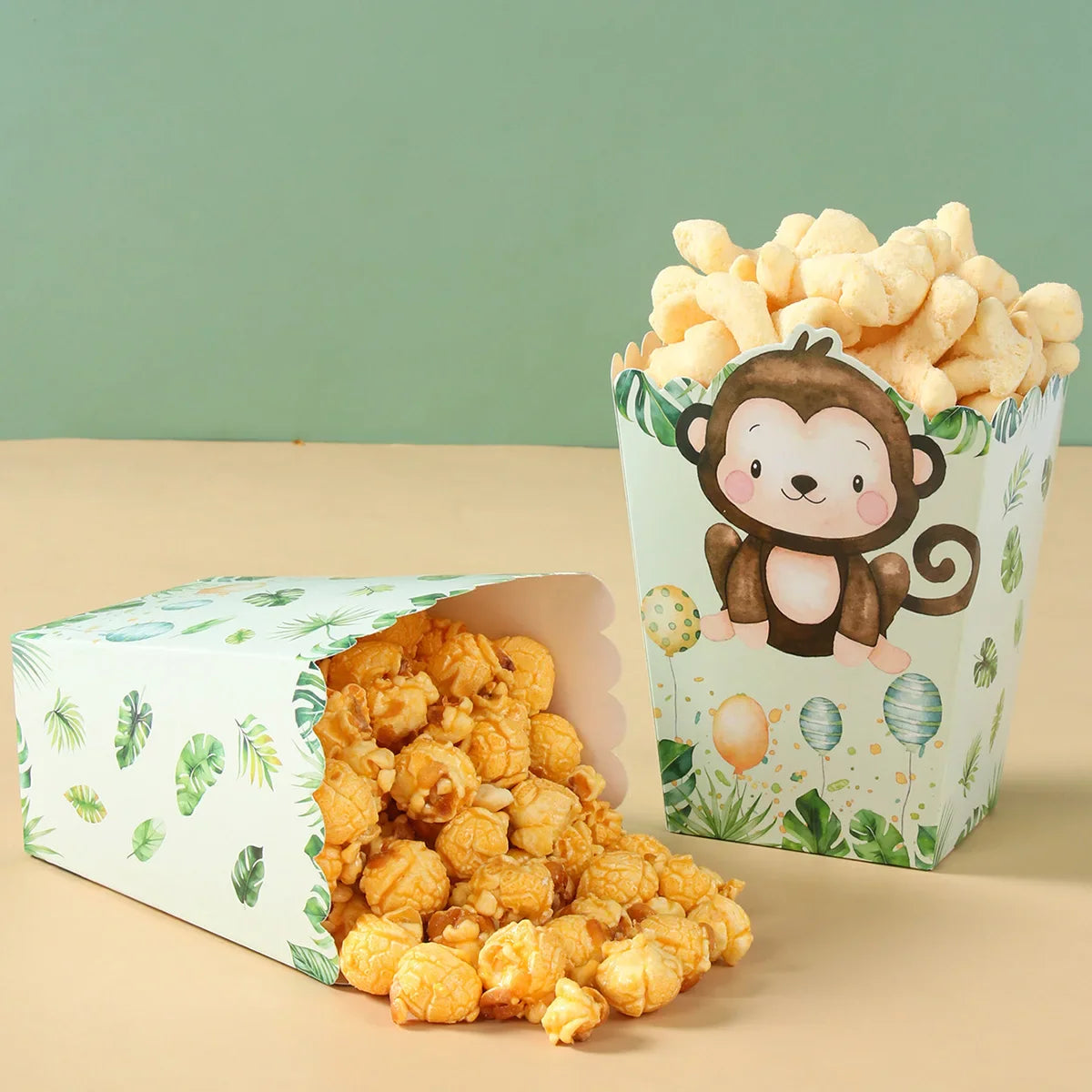 Boîtes à Popcorn Safari dans la Jungle, Boîtes à Bonbons, Décorations de Fête Animaux de la Jungle, Fête Prénatale, Anniversaire Garçons Enfants