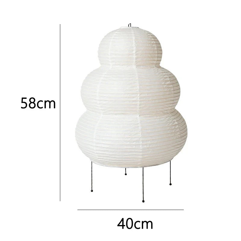 Lampe de table japonaise Akari Design Wabi-sabi en papier de riz blanc, lampes décoratives de bureau pour chambre, salon/salle à manger, bureau, loft