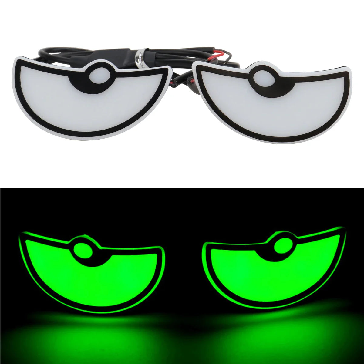 2PCS Car LED Demon Eye Light Semicircle Eagle Eye Motorcycle Tail Decorative Lights Dynamic Strobe Turn Signal Light Universal