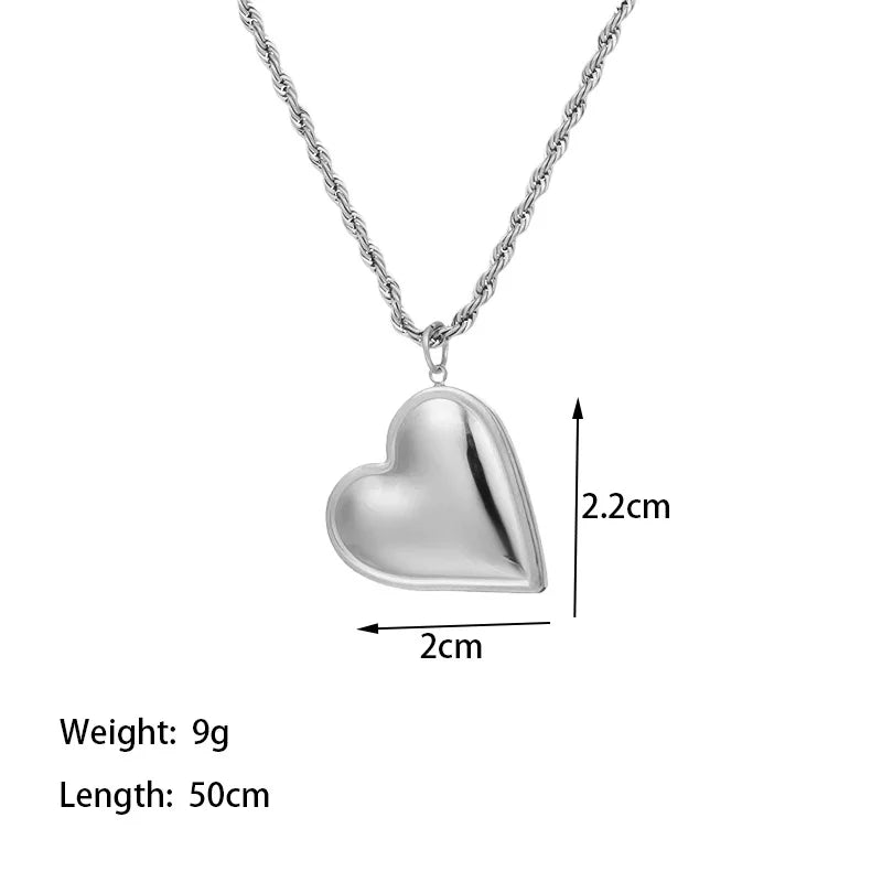 316L Stainless Steel Heart Necklace with Delicate Chain | Hypoallergenic Jewelry Gift for Women
