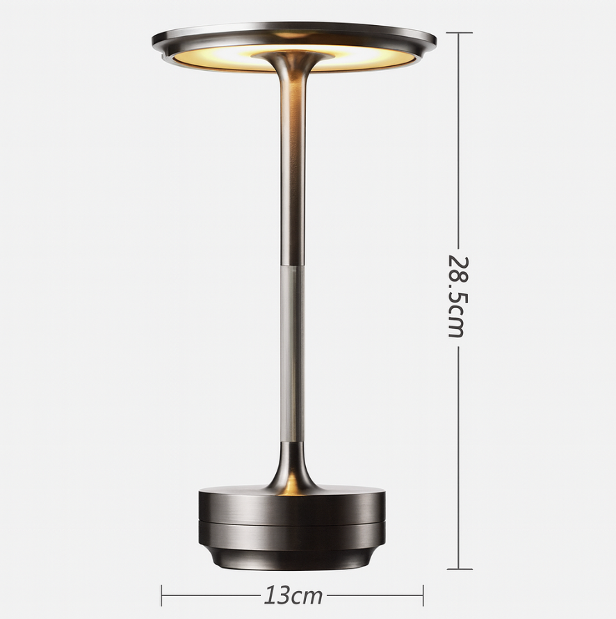 Modern Brass Cone LED Rechargeable Table Lamp Cordless USB-C