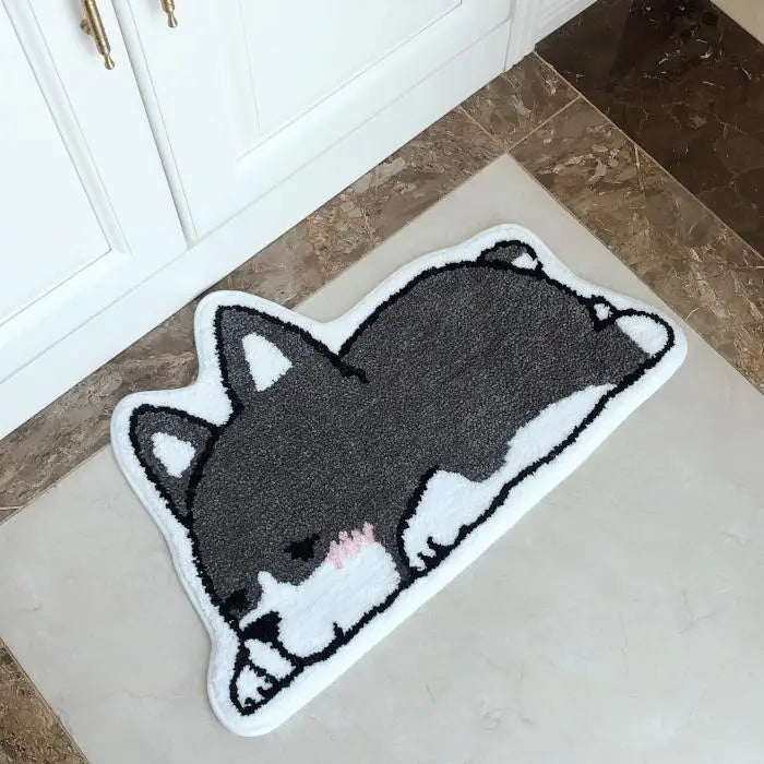 Tapis Corgi de dessin animé VIKAMA, toucher doux et chaud, tapis de sol de salle de bain absorbant, tapis de chambre à coucher, paillasson, décoration intérieure