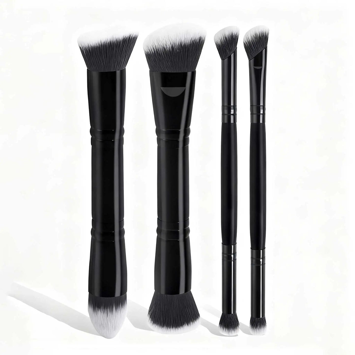 4pcs Basic Makeup Brushes Set with Box | Dual-ended Travel Kit for Beginners