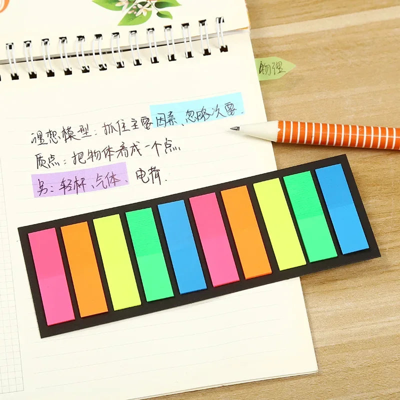 200 Sheets Fluorescent Self Adhesive Memo Pads | Colorful Sticky Notes for Study and Office