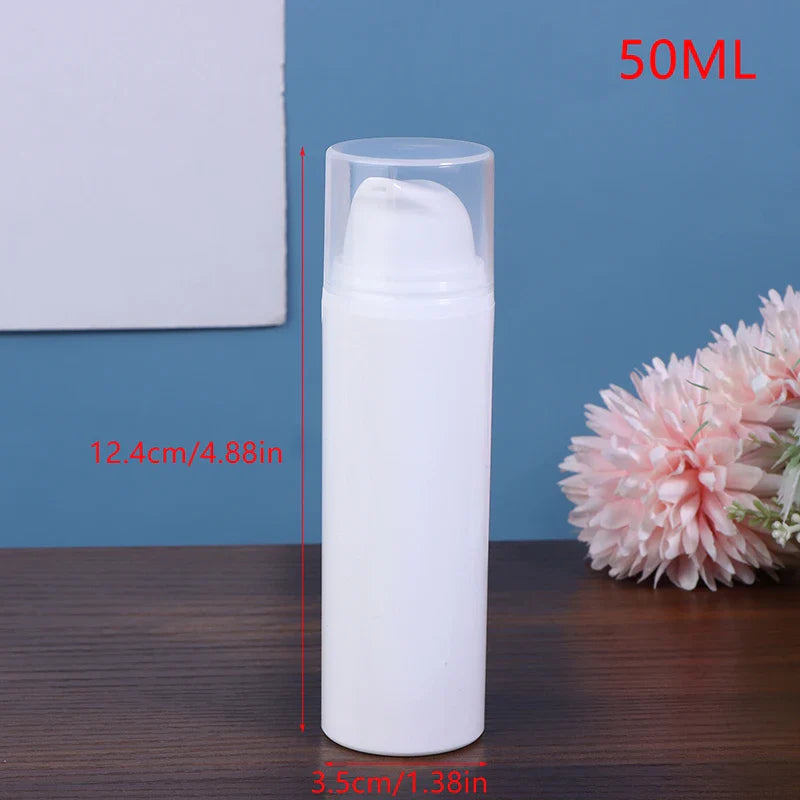 15ml 30ml 50ml Airless Pump Bottles | Refillable White Plastic Lotion Dispenser