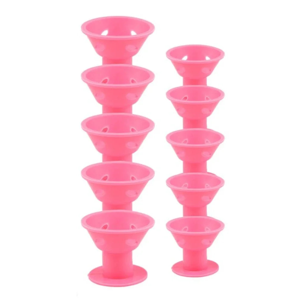 10pcs Heatless Hair Curlers Set | Soft Silicone No Heat Hair Rollers for Sleeping
