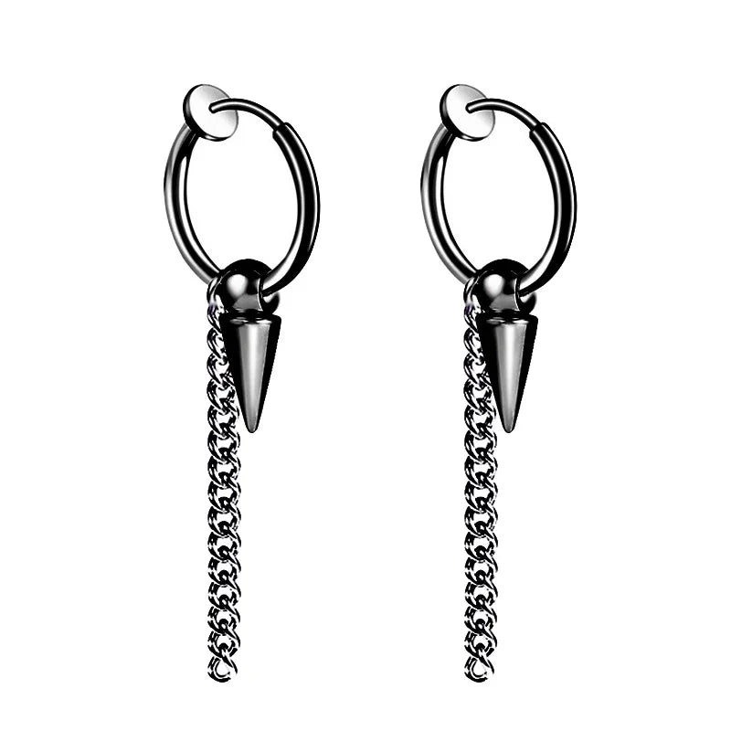 2pc Punk Stainless Steel Arrow Stud Earrings | Unisex Gothic Jewelry