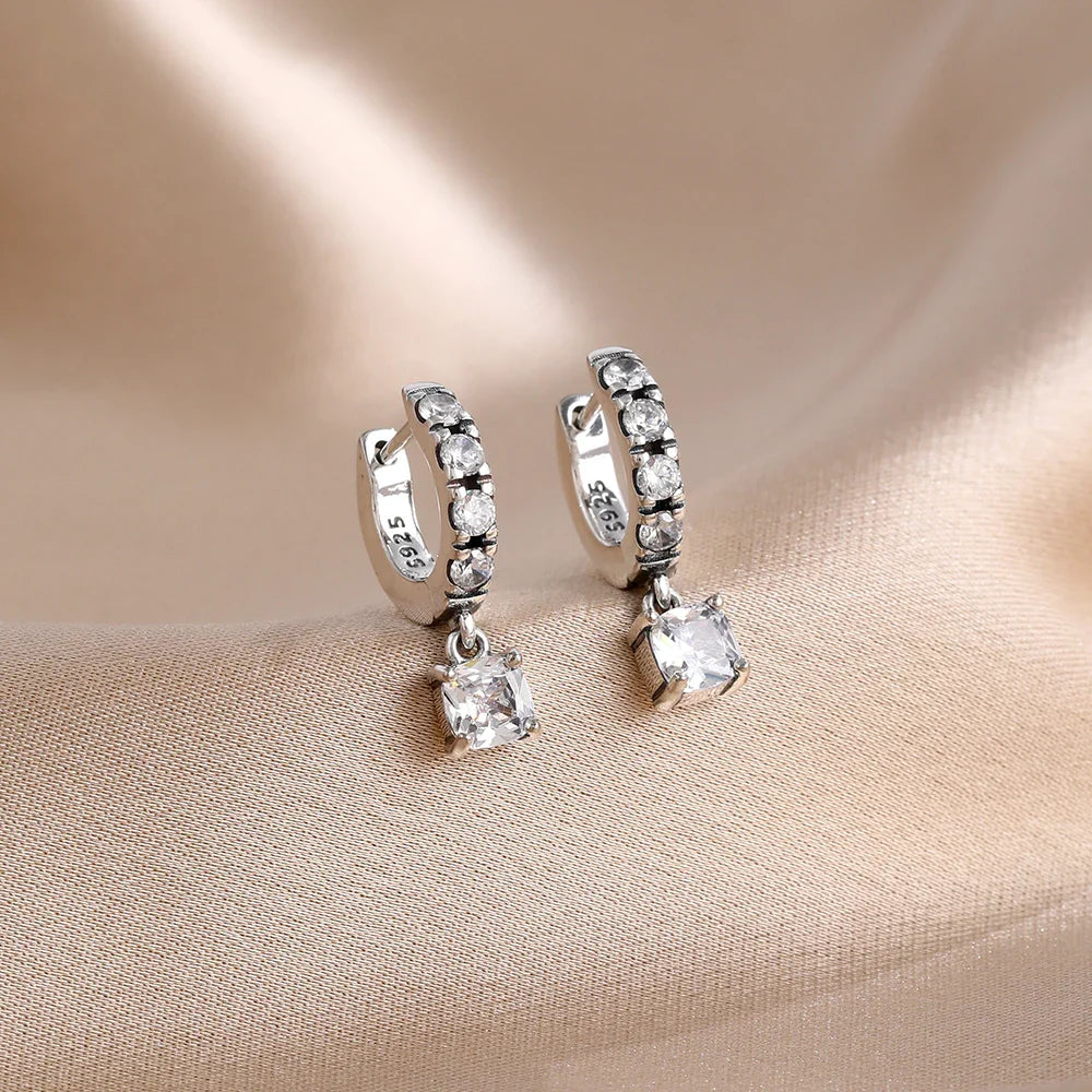 925 Silver Butterfly Heart Stud Earrings | Shining Zircon Jewelry Gift