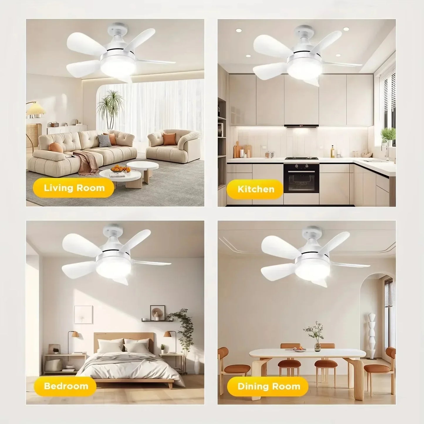 Ceiling Fan Light | Flush Mount Ceiling Fan with Remote Control & Dimmable Brightness | Versatile Lighting for Comfort