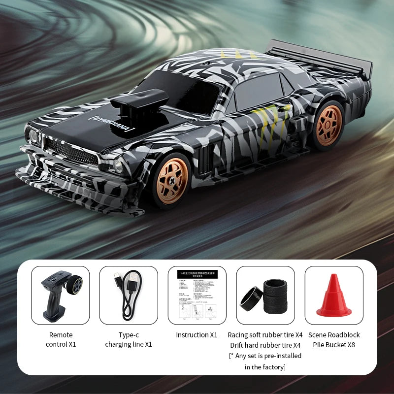 Mini RC Drift Car 1:43 Scale 4WD Remote Control Racing Vehicle Toy