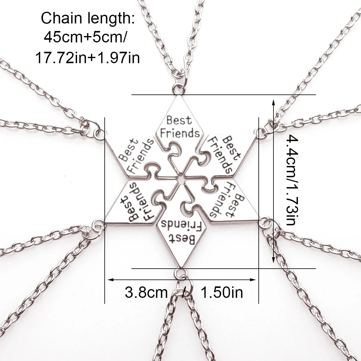 6 Pcs/Set Best Friend Pendant Necklace Set | Friendship Jewelry Gift
