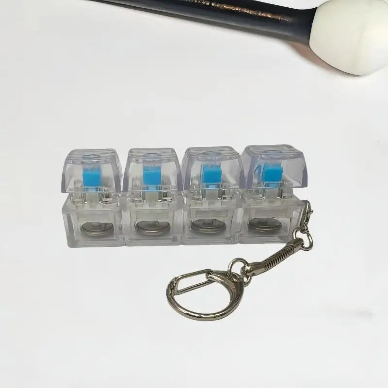 4-Key LED Mechanical Keyboard Keychain | RGB Fidget Clicker for Stress Relief